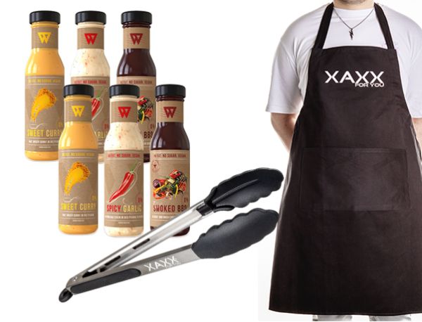 6 Wundersaucen + Grillzange & Schürze